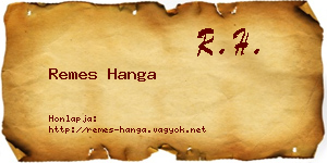 Remes Hanga névjegykártya
